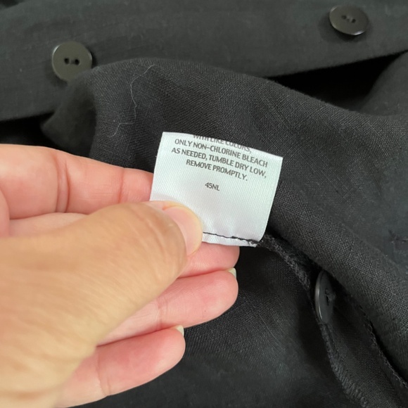 Eileen Fisher Linen Black Jacket Boxy Fit Cropped Length Front Pockets, Size Mp - Picture 16 of 16